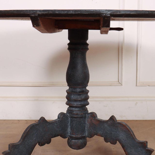Large 19th C painted Swedish pine supper table. 1840 Dimensions:H: 76cm (29.9")Di: 108cm (42.5") This piece is designed in...