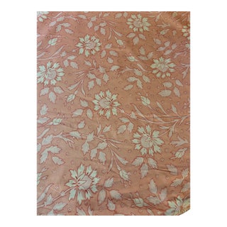 Over 37 Yards of Peach, Pink and White Brunschwig & Fils Hand Print Fabric For Sale