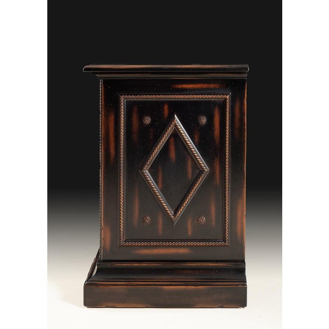 Traditional Italian Venetian Three-Drawer Nightstand in Black Finish For Sale - Image 3 of 3