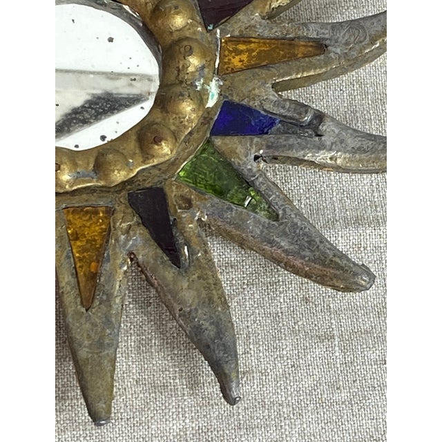 1960s Sunburst Mirror in Lead in the style of Line Vautrin, 1960s For Sale - Image 5 of 17