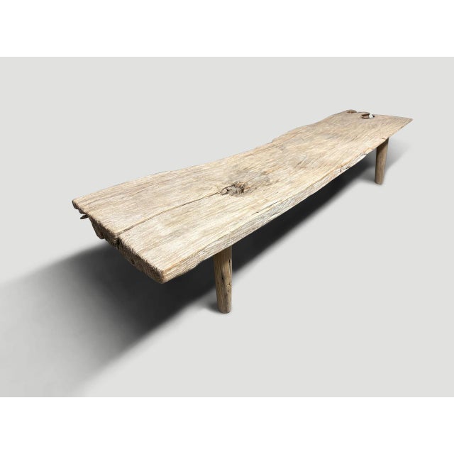 Andrianna Shamaris Sculptural Antique Teak Wood Bench For Sale - Image 4 of 18