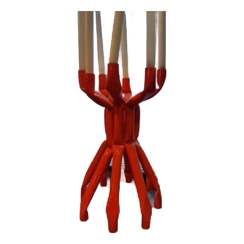 Nosferatube 17'' H Powder-Coated Steel Tabletop Candelabra For Sale