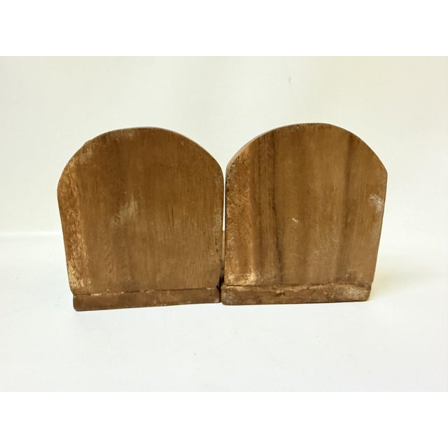 Wood Vintage Mid-Century Modern Hand-Carved Fruit Bookends - A Pair For Sale - Image 7 of 11