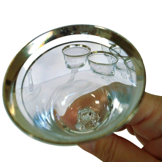 Vintage Mikasa Silver Mist 57618 Cordial Glasses Platinum Rim Set of 8, 1979-87 For Sale - Image 14 of 15