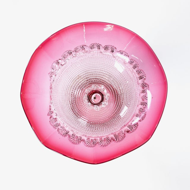 1960s Murano Style Art Glass Pink Candy Bowl For Sale - Image 11 of 11
