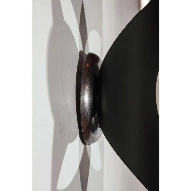 1970s 1970s Modern Black Metal Wall Sconces - A Pair For Sale - Image 5 of 10