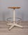 Stool with white and chrome metal frame, adjustable wooden seat, made in Italy in the 1960s, industrial design.