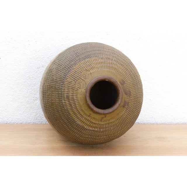 Ceramic Tall Antique Provincial Stoneware Pot For Sale - Image 7 of 11