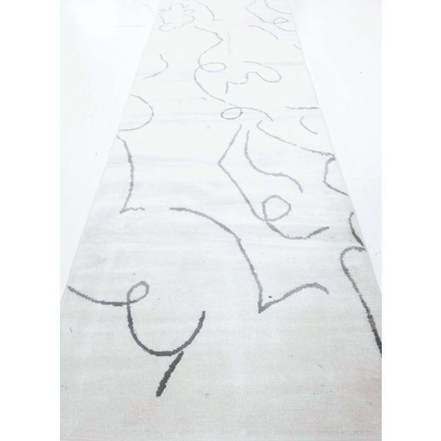 Textile Modern Art Deco Style Hand-Knotted Wool and Silk Runner by Doris Leslie Blau For Sale - Image 7 of 8