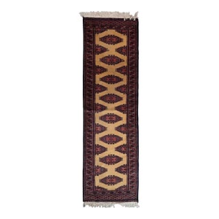1970s Handmade Vintage Uzbek Bukhara Runner 2.1' X 6.8' For Sale