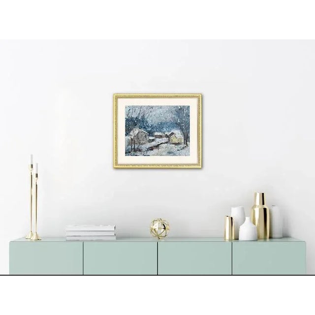 Contemporary Impressionist Winterscape Landscape Oil Painting For Sale - Image 9 of 12