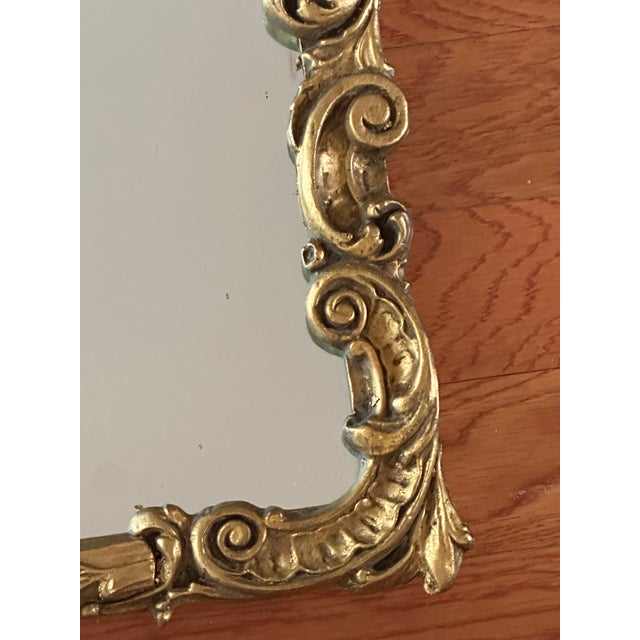 Vintage Rococo Gilt Wood Wall Mirror With Painted Pastoral Scene For Sale In San Francisco - Image 6 of 13