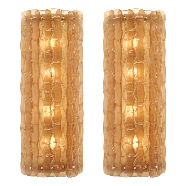 Murano Glass Light Tobacco Sconces For Sale