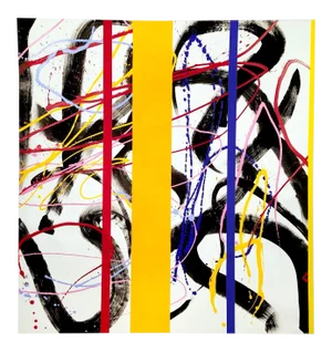 Contemporary Abstract Acrylic on Canvas Painting "Striptease" by Dana Gordon