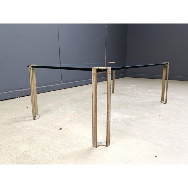 1970s Pioneer Glass and Cast Brass T24 Rectangular Coffee Table from Peter Ghyczy, 1970s For Sale - Image 5 of 12