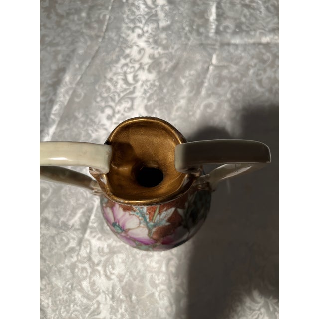 Antique Nippon Royal Kinran Vase 12" Moriage Gold Floral Hand Painted Porcelain For Sale - Image 11 of 17