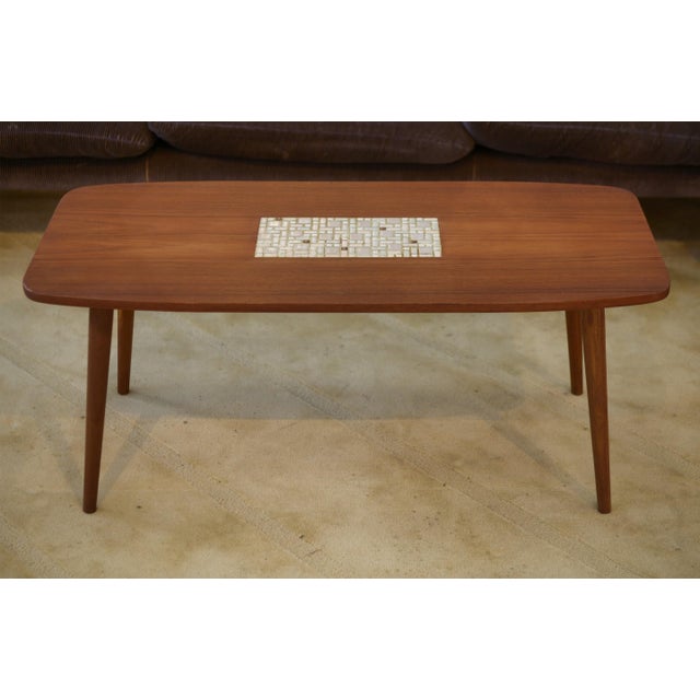Brown Scandinavian Mosaic Coffee Table, 1960s For Sale - Image 8 of 13