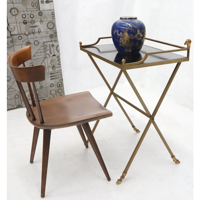 Mid-Century Modern X base compact console serving side table stand.