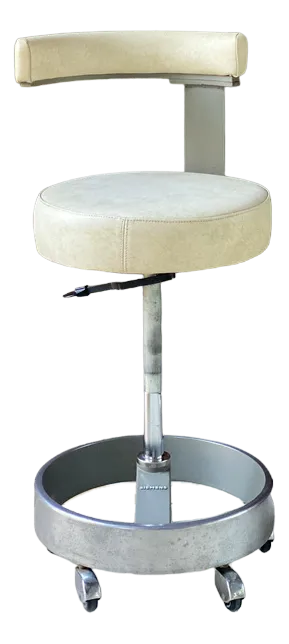 Adjustable Stool in Steel and Skai from Siemens Sirona, Germany, '60s