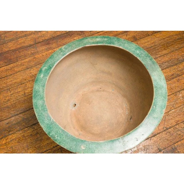Green 19th Century Antique Annamese Planter with Green Glaze Décor & Patina For Sale - Image 8 of 13
