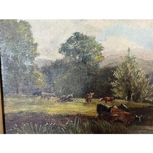 Cattle Scene, Oil on Board, Framed For Sale - Image 4 of 9