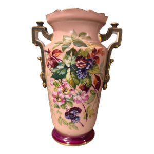 Antique Victorian Hand Painted Floral Decorated Old Paris Porcelain 9" Vase