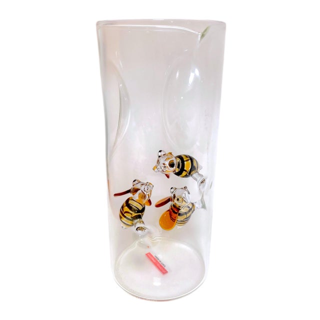 Massimo Lunardon Art Glass Pitcher With Applied Handblown Bees, Made in Italy for Neiman Marcus For Sale - Image 12 of 14