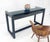 James Mont Ebonized Faux Bamboo Reed Two Door Glass Top Console Sofa Table For Sale - Image 4 of 12