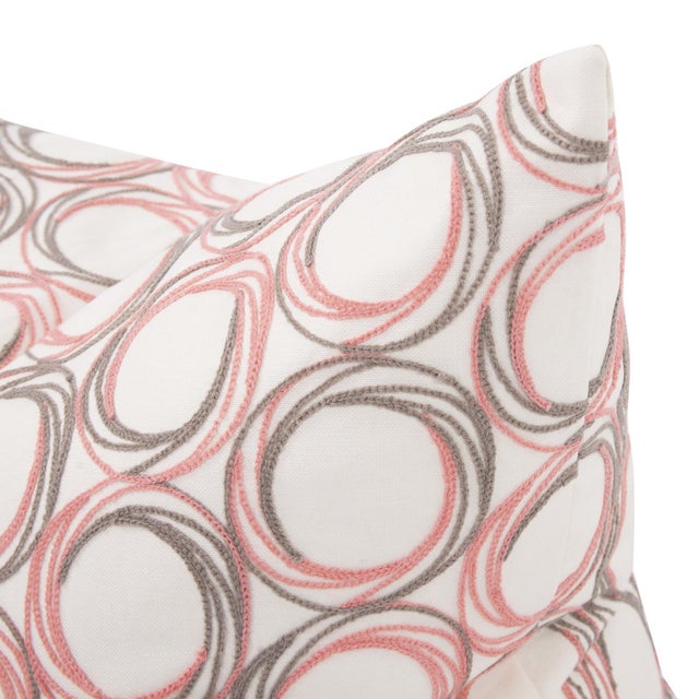 Boho Chic 24 x 24 Demo Coral Pillow - Down Alternative Insert For Sale - Image 3 of 8