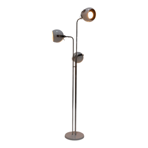 1970s Sonneman 3-Arm Oscillating Floor Lamp in Chrome and White