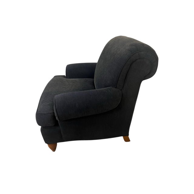 1990s 1990s Pair of Smith Brothers Corduroy Upholstered Club Chairs - Amish Influenced Craftsmanship For Sale - Image 5 of 9