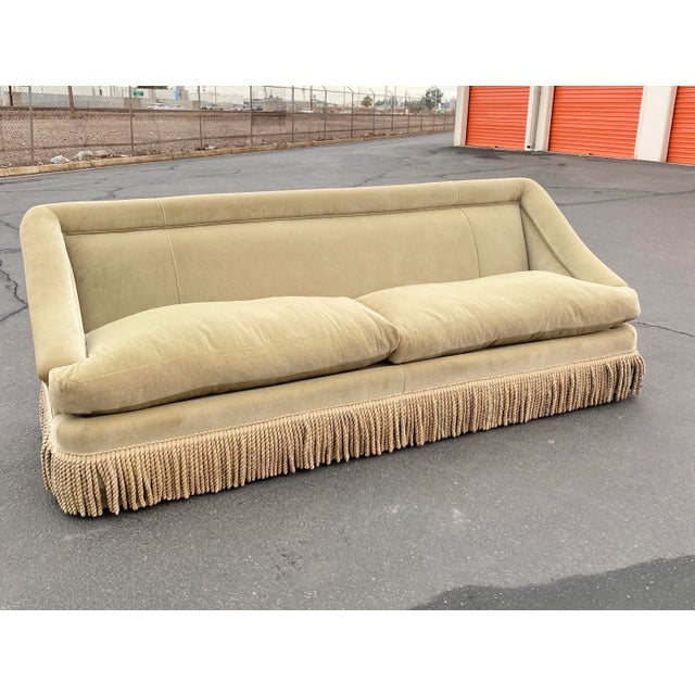 1990s Fringe Tassel Velvet Down Filled Sofa Chairish