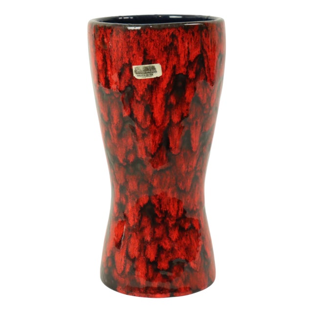 Vintage Red Vase in Fat Lava Glaze from Scheurich Keramik, 1960s For Sale