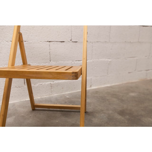 1970s Honey-Coloured Beech Plywood Folding Chairs by IKEA, Set of 2, 1970s For Sale - Image 5 of 18