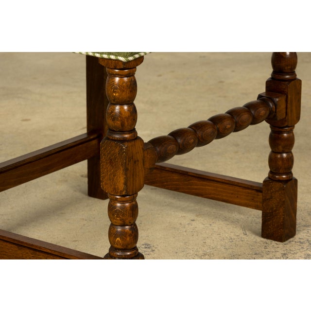Late 19th Century French Louis XIII Oak Dining Chairs in Moss Green, Set of 10 For Sale - Image 16 of 18