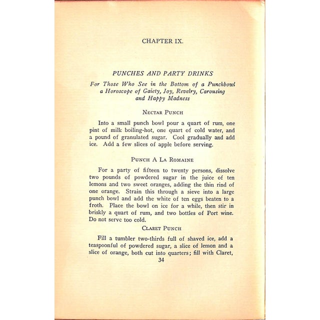 White "Cheerio! A Book of Punches & Cocktails How to Mix Them" 1928 Charles Formerly of Delmonicos For Sale - Image 8 of 10