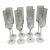 1990s Set of Eight Crystal Glass Tall Stemmed Champagne Flutes For Sale