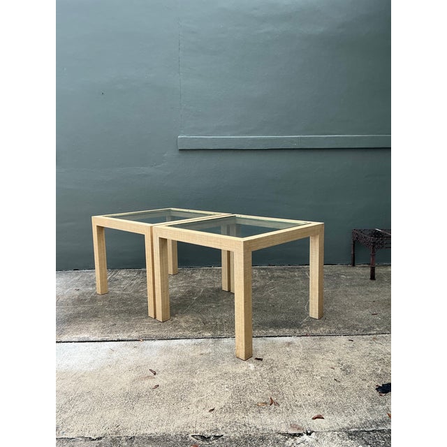 Vintage Wrapped Grasscloth Game Table For Sale - Image 10 of 12