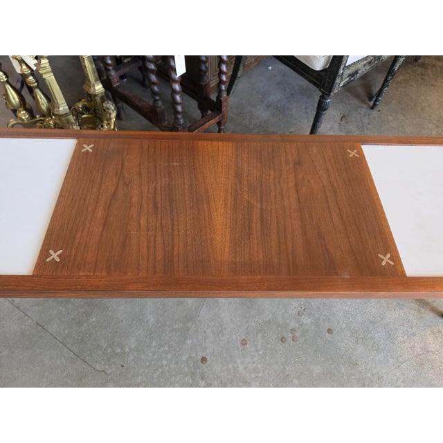 Mid 20th Century Rectangular Coffee Table With Laminate Insets by American of Martinsville For Sale In Charleston - Image 6 of 14