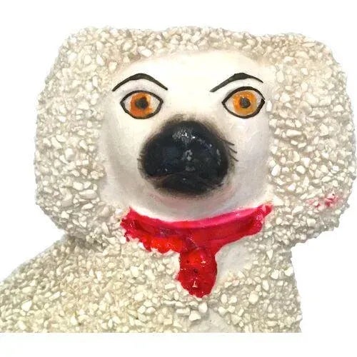 Staffordshire Pair Antique Staffordshire Poodles For Sale - Image 4 of 4