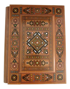 Hand Made Dovetailed Pyrography and Inlaid Lid Keepsake Box with Photo Album