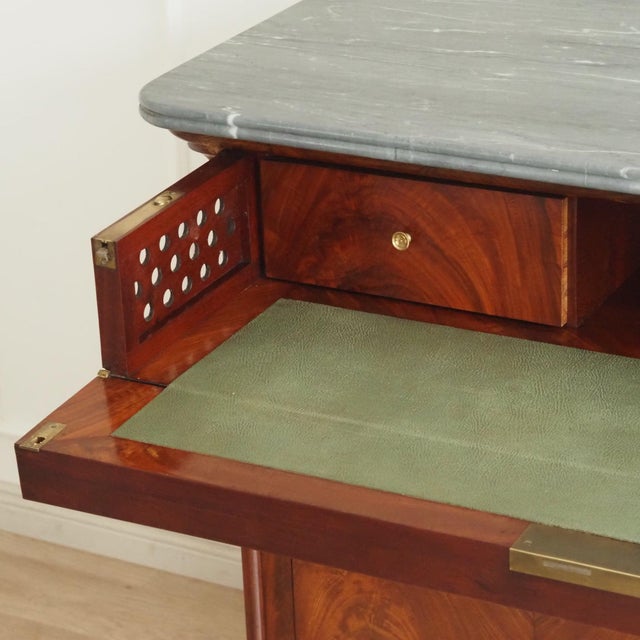 Wood Louis-Philippe Secretaire in Mahogany with Marble Top For Sale - Image 7 of 18