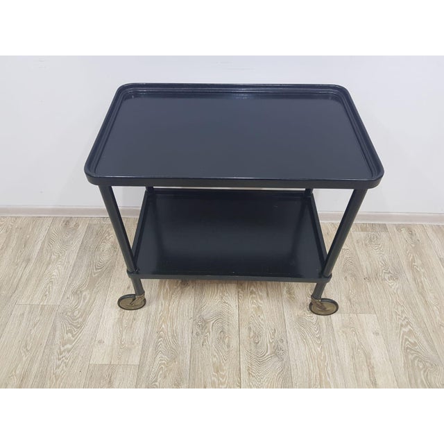Wood Historic Black Mobile Bar, 1930s For Sale - Image 7 of 13