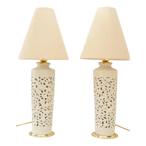 Large Ceramic Table Lamps, 1950s, Set of 2