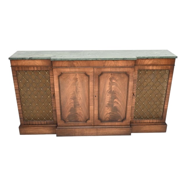 Marble Top Grill Front Sideboard, 1930s For Sale