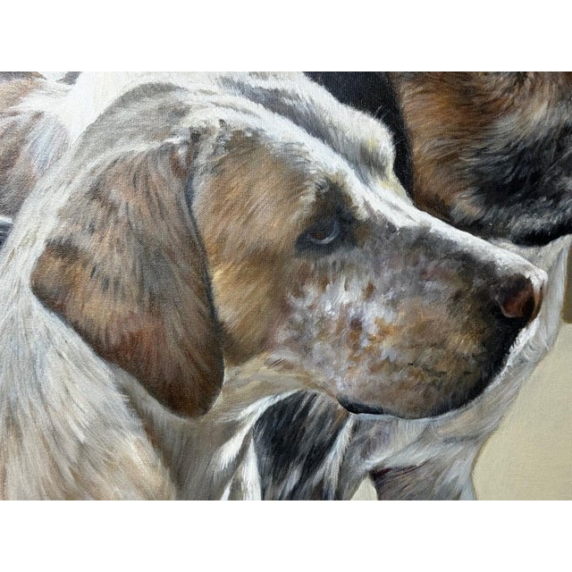 Charcoal British Hunting Large Farmed Oil Painting Title "Berkeley Goblin” Pack of Foxhounds, Berkeley Hunt by Vicky Palmer For Sale - Image 8 of 18