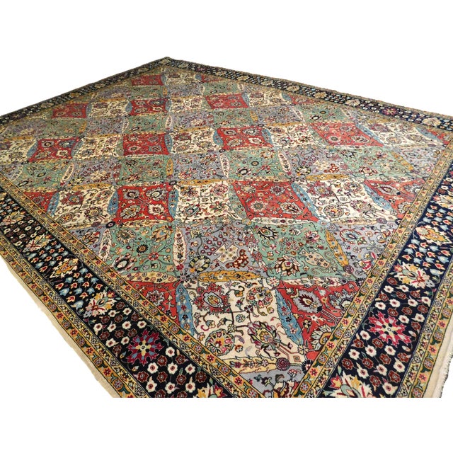 Persian Antique Northwest Persian Tabriz Rug. 9'10"x 10'10" For Sale - Image 3 of 18