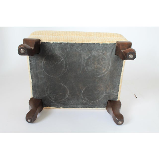 Vintage Ivory-Colored Footstool or Ottoman For Sale - Image 11 of 12