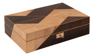21st Century English Walnut and Sycamore Cigar Humidor, 2000s