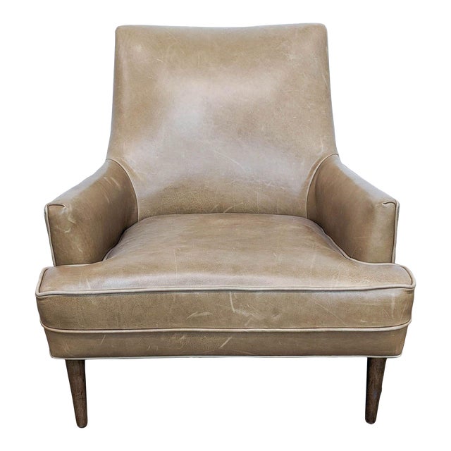 Four Hands Danya Leather Lounge Chair Chairish